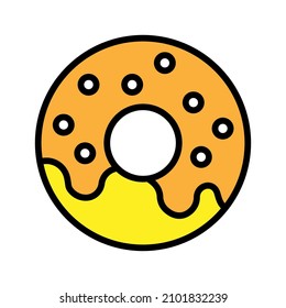 Doughnut icon emoji illustration isolated on white background