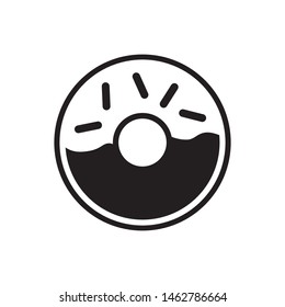 Doughnut icon in flat style, food collection for mobile concept.