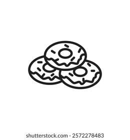 Doughnut icon Flat vector set outline