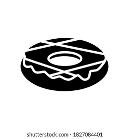 doughnut icon of glyph style vector illustration design