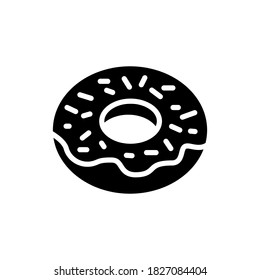 doughnut icon of glyph style vector illustration design