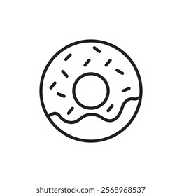 Doughnut icon Isolated flat vector in outline