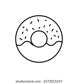 Doughnut icon in liner stroke style