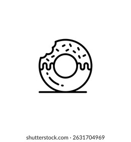 Doughnut icon logo flat vector design