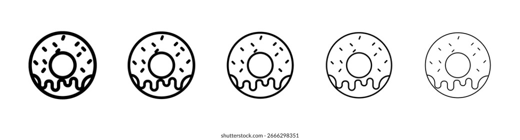 Doughnut icon logo in stroke lines collection