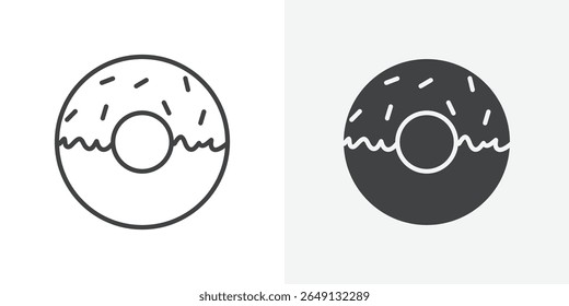 Doughnut icon Outline vector sign