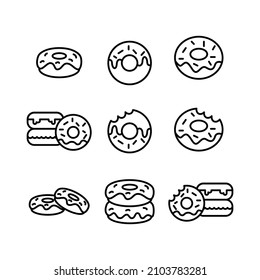 Doughnut  Icon Set Design Template.