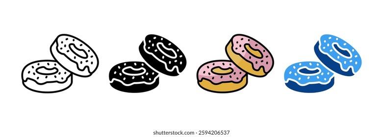 Doughnut Icon Set Multiple Style Collection