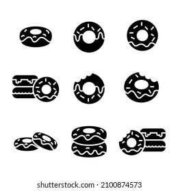 Doughnut Icon Set Vector Design Template.