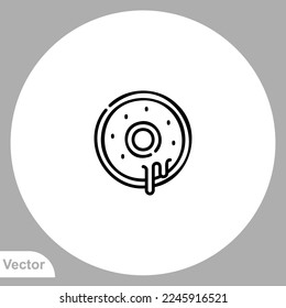 Doughnut icon sign vector,Symbol, logo illustration for web and mobile