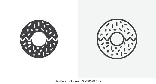 Ícone de rosca. estilo de linha fina de traçado e preenchimento sólido eps 10