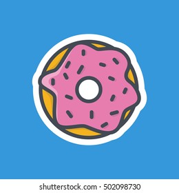 Doughnut Icon Stickers Food Bakery