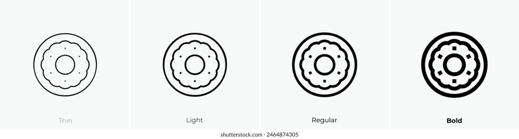 doughnut icon. Thin, Light Regular And Bold style design isolated on white background