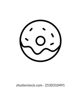 Doughnut icon Thin line art isolated