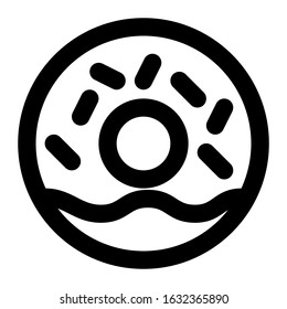 Doughnut icon using line style vector design