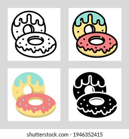 doughnut icon vector design in filled, thin line, outline and flat style.