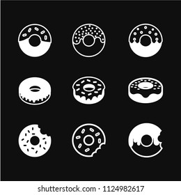 Doughnut icon vector, food sweet delicious glazed chocolate dessert