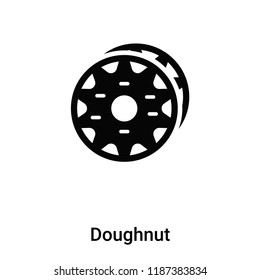 Doughnut icon vector isolated on white background, logo concept of Doughnut sign on transparent background, filled black symbol svg