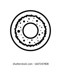 Doughnut icon vector in line design
