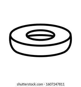 Doughnut icon vector in line design