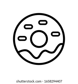 Doughnut icon vector line style