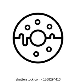 Doughnut icon vector line style