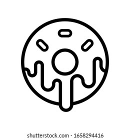 Doughnut icon vector line style
