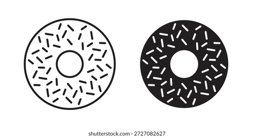 Ícones de rosca definidos. Ilustração de vetor de linha simples