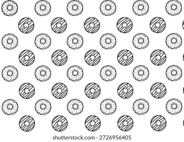 Ringelblume Illustrationsmuster mit schwarzem Umriss und weißem Hintergrund, Lebensmittelverpackung, Menügrafik handgezeichnete Printanzeigen, Lebensmittelgeschäft, Bäckerei