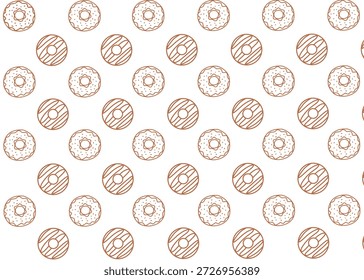 Ringelblume Illustrationsmuster mit braunem Umriss und weißem Hintergrund, Lebensmittelverpackung, Menügrafik handgezeichnete Printanzeigen, Lebensmittelgeschäft, Bäckerei