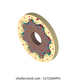 Doughnut isometric left top view 3D icon