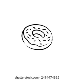 Doughnut line art flat vector design