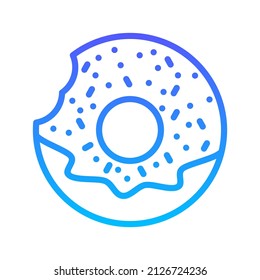 Doughnut Line Gradient Icon Design