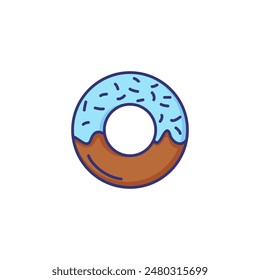 Doughnut line icon. Baked, eating, dessert. Bakery concept. Vector illustration can be used for topics like pastry, sweet, yummy