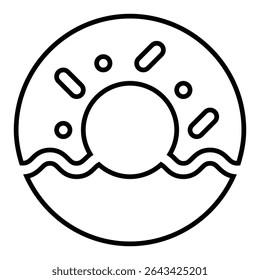 Doughnut line icon design. Doughnut thin black outline symbol vector illustration. editable stroke icon on transparent background.