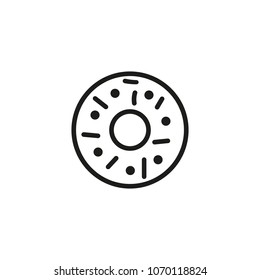 Doughnut line icon. Donut, pie, bakery. Food concept. Can be used for topics like menu, bakery, coffee shop.