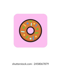 Doughnut line icon. Donut, pie, bakery. Food concept. Can be used for topics like menu, bakery, coffee shop.