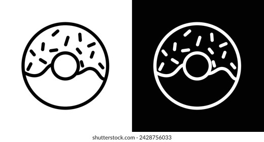 Doughnut Line Icon on White Background for Web.