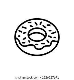 Doughnut Line Icon Vector Illustration Design