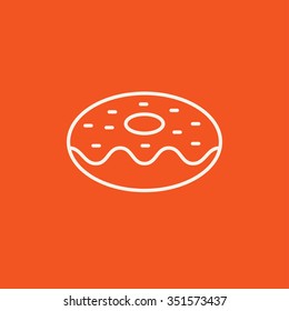 Icono de línea de anillos para web, móviles e infografías. Icono blanco vector aislado en fondo rojo.