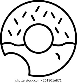 Doughnut Line Vector Icon Design