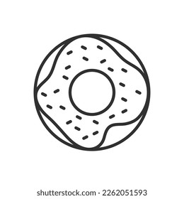 doughnut, linear icon. Line with editable stroke