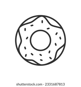 Doughnut, linear icon. Line with editable stroke
