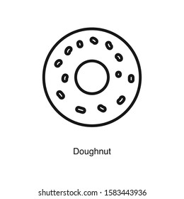Doughnut linear icon vector on white background. Food black icon illustration