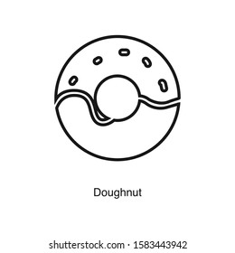 Doughnut linear icon vector on white background. Food black icon illustration