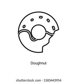Doughnut linear icon vector on white background. Food black icon illustration