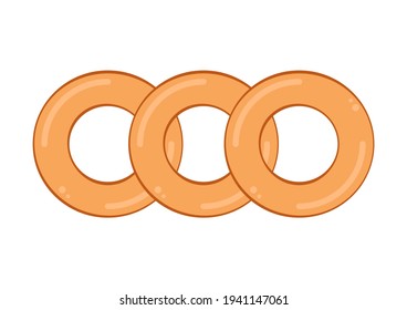 Doughnut logo design. Doughnut cartoon vector. Doughnut on white background.