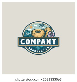 Doughnut logo design vector illustration