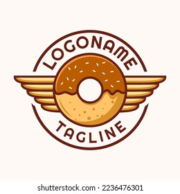 Doughnut logo template, suitable for restaurant, bakery and cafe