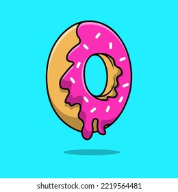 Doughnut Melted Cartoon Vector Icons Illustration. Flat Cartoon Concept. Suitable for any creative project.